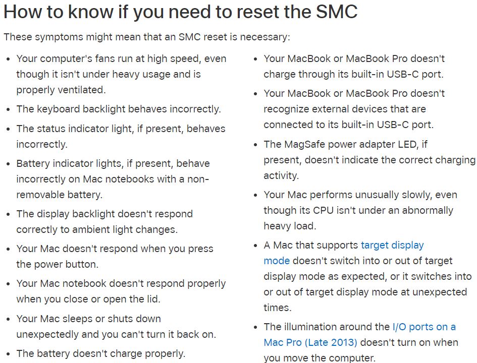 smc reset macbook pro 2013