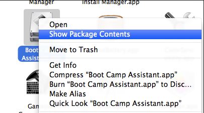 Bootcamp Assistant Show Package Contents