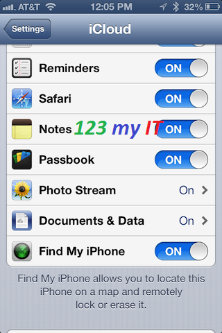 Find my iPhone iCloud Setting