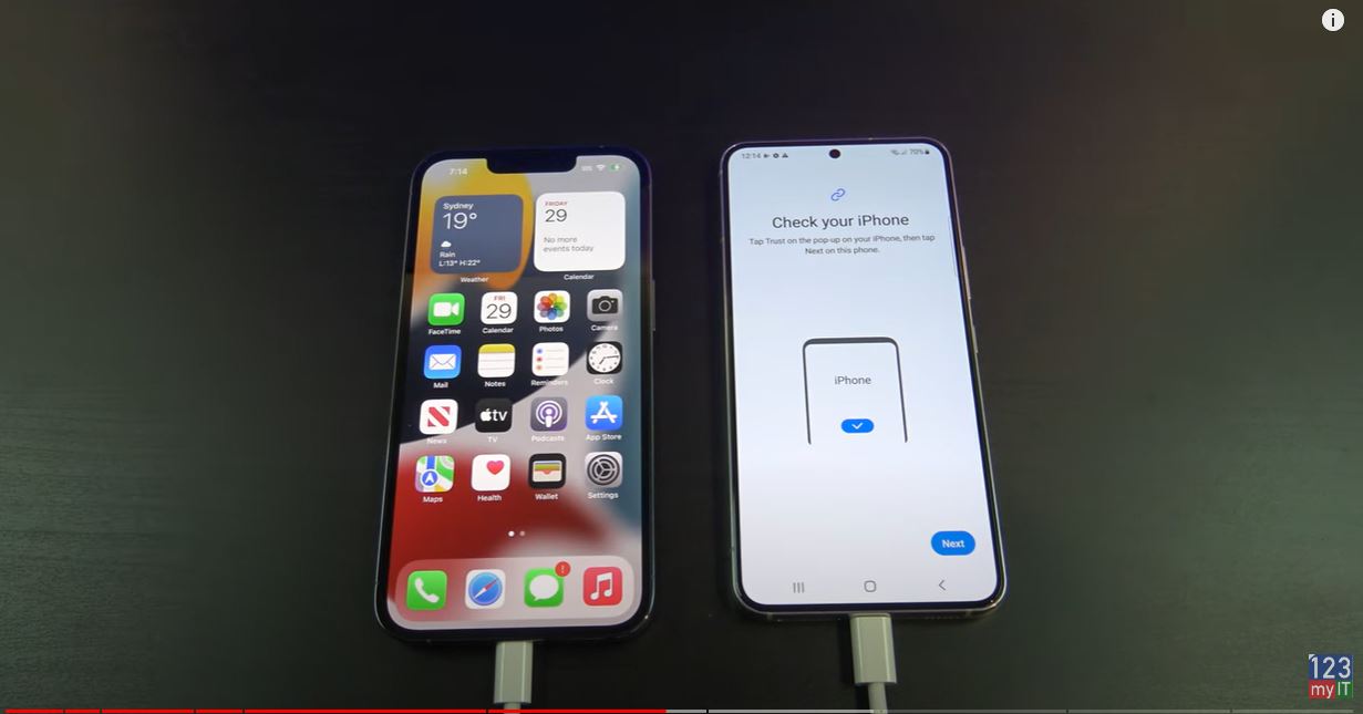 iPhone to Android with Cable