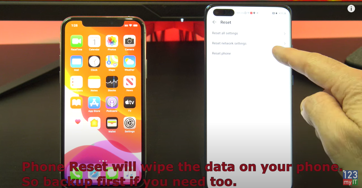 iphone to huawei reset