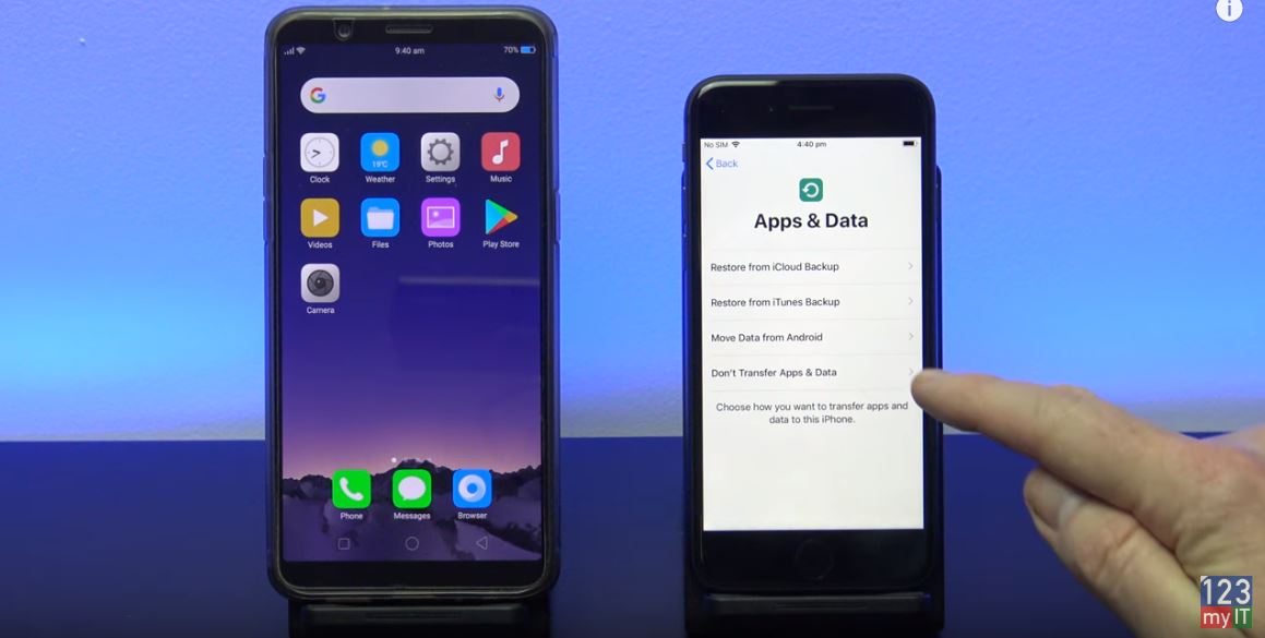 Oppo to iPhone apps and data