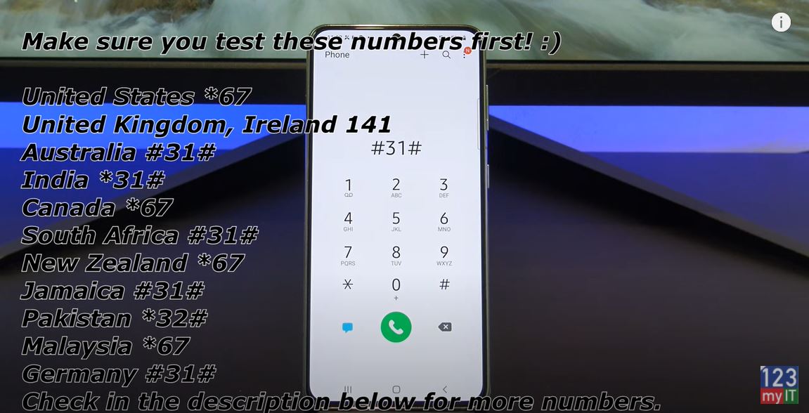 number private on android