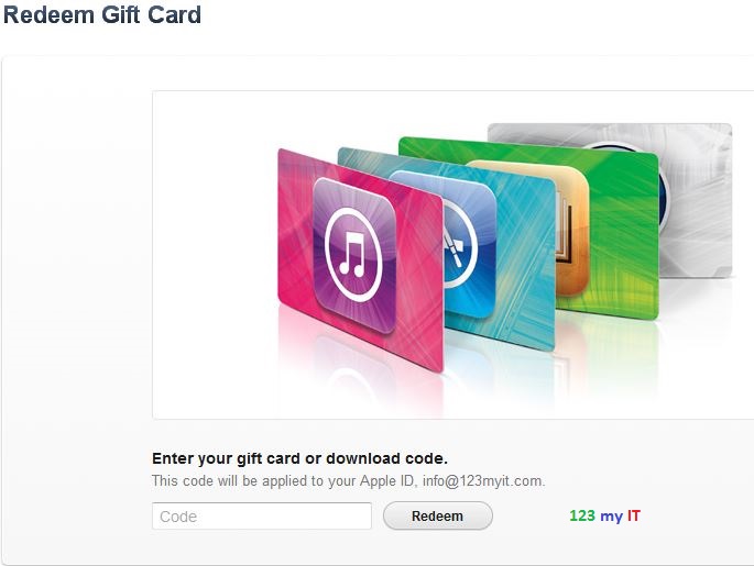 Apple Redeem Gift Card Screen