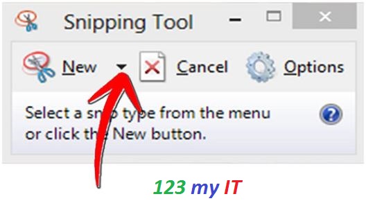 Snipping tool menu