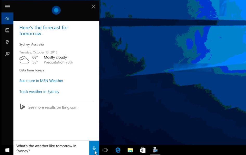 Weather Cortana