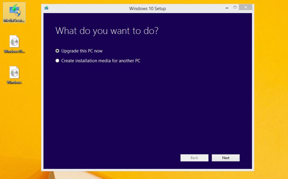 Windows 10 media creation tool